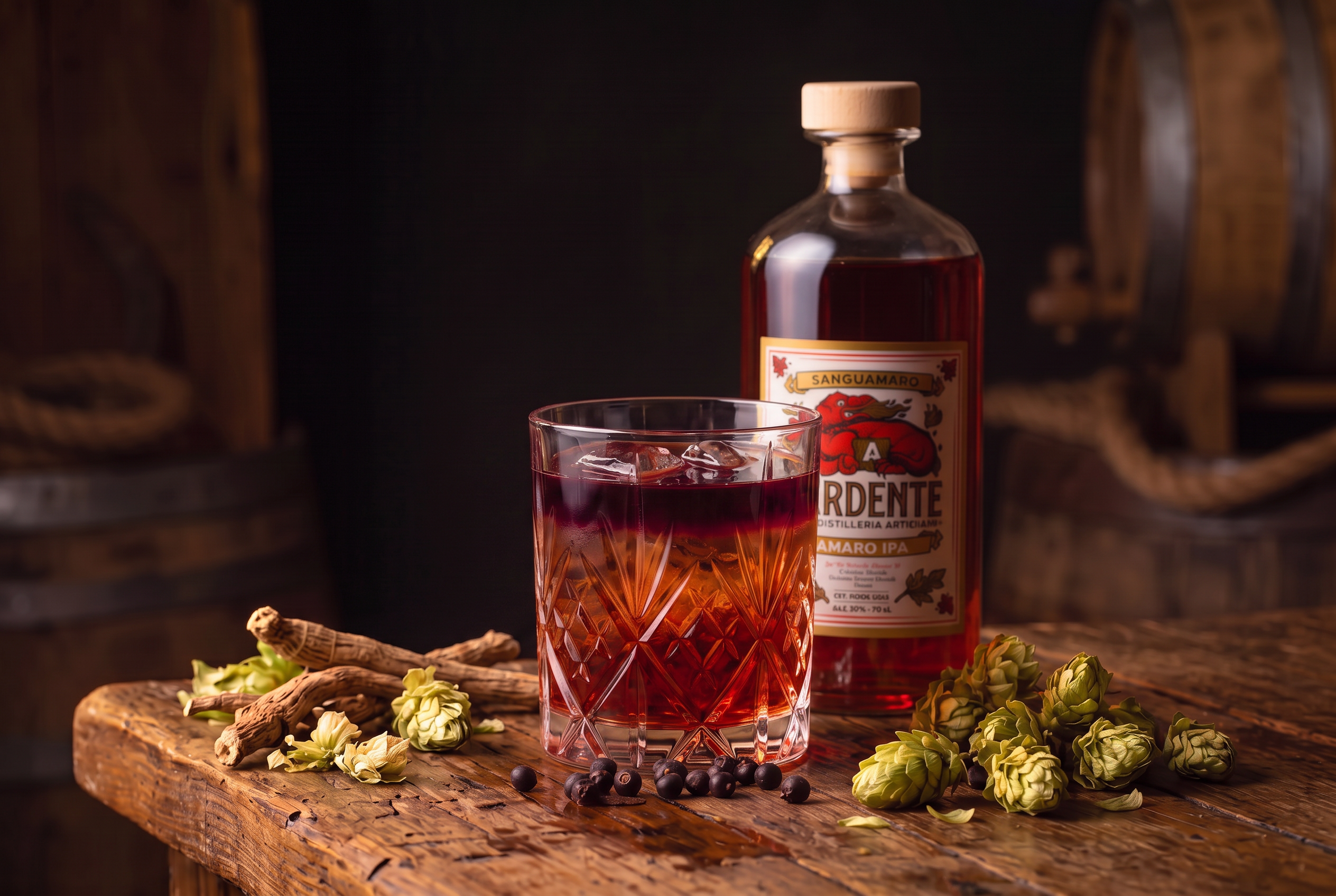 Arde in Bocca — cocktail firmato L'Ardente a base di Sanguamaro